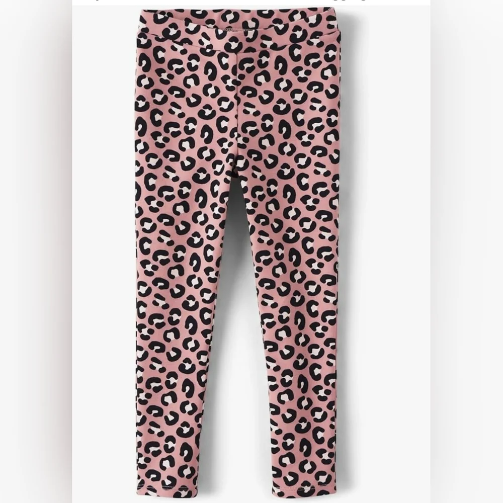 Gymboree Leggings Leopard Animal Print Pink Black Stretch Size 12-18mo NEW